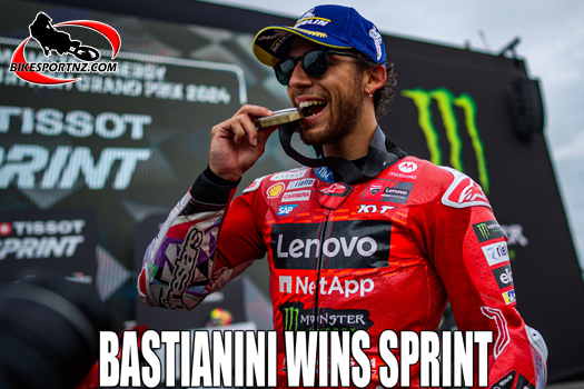 Ducati’s Enea Bastianini, from Italy, who won the sprint race at Silverstone.