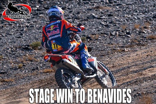 Argentine rider Luciano Benavides (KTM), on his way to winning stage eight of the 2025 Dakar Rally.