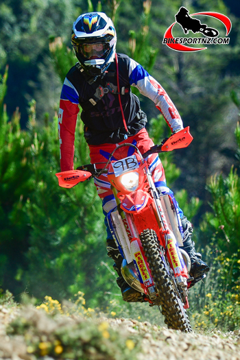 Whitecliffs rider Luke Corson (Beta RR300), who finished third overall in the Gold Grade at the weekend. He also finished third overall in the corresponding series last season. Photo by Andy McGechan, BikesportNZ.com