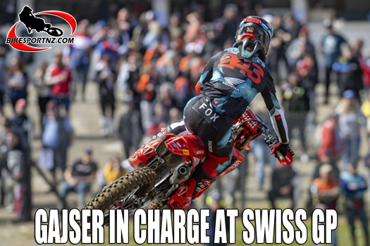 Slovenian Tim Gajser (Honda), who took charge of the MXGP class in Switzerland at the weekend. 