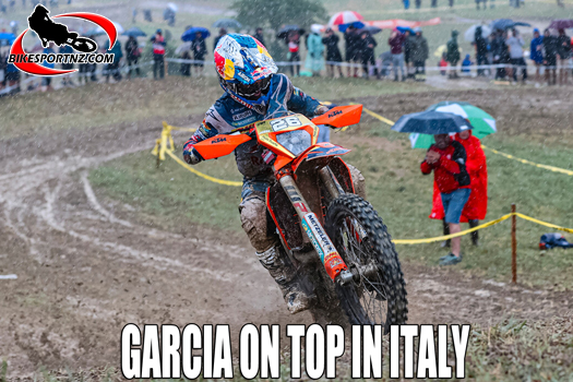 Spain’s Josep Garcia has maintained his lead in the FIM EnduroGP World Championship with victory in both the EnduroGP and Enduro1 categories at round four in Italy.