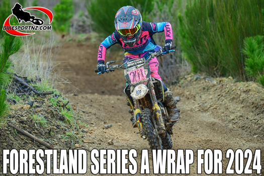 Te Awamutu’s Jai Gibson (Husqvarna TC65), overall winner of the mini grade (7-11 MX class) in this season’s Forestland Cross-country Series near Tokoroa and Taupo. Gibson finished 1-2-1 over the three rounds. Photo by Andy McGechan, BikesportNZ.com