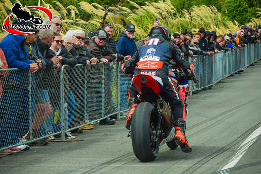 The Hill Climb segment of the 2024 Burt Munro Challenge week drew plenty of people to Bluff Hill on Thursday. Photo by Andy McGechan, BikesportNZ.com